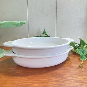 2 Vintage Corning Centura Grab-It Au Gratin Casseroles